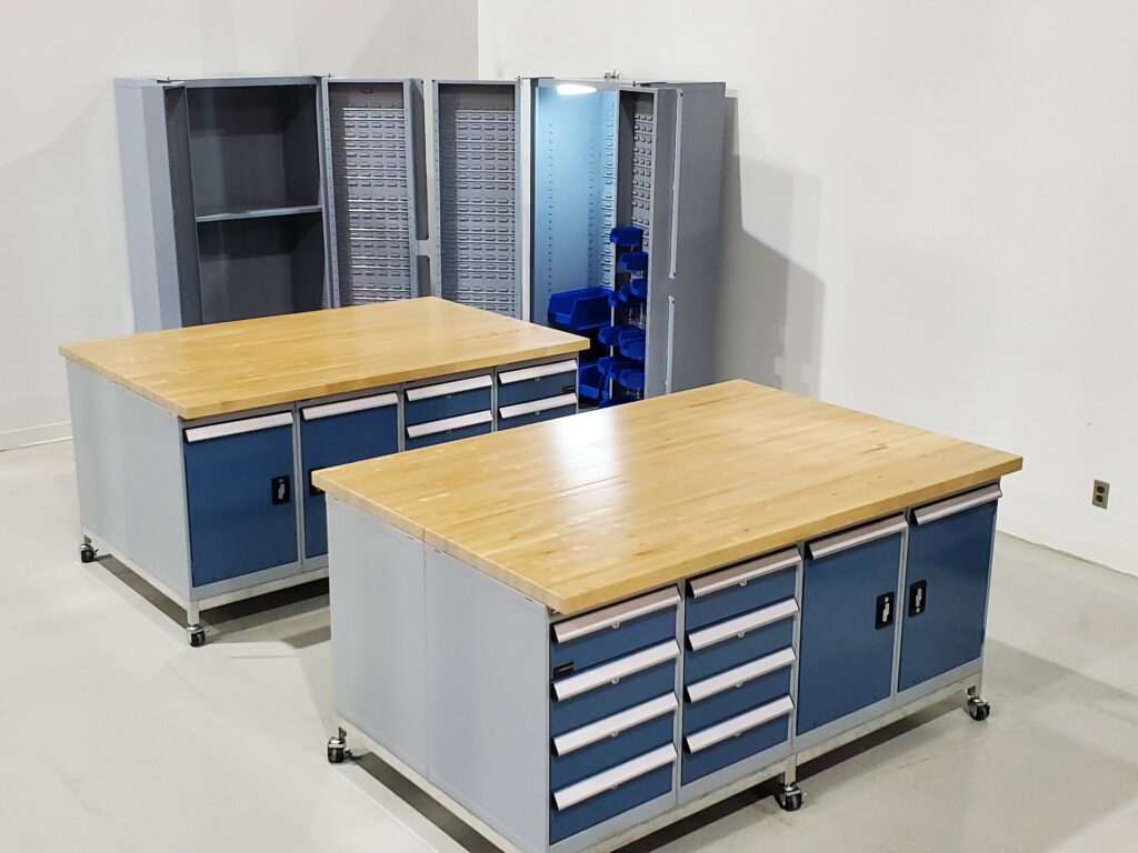 Engineered Solutions workbenches and cabinets